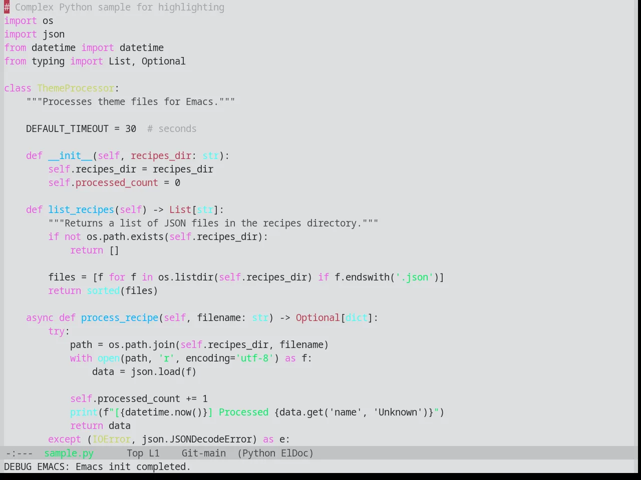 Base16 Synth Midnight Light Theme in python-mode