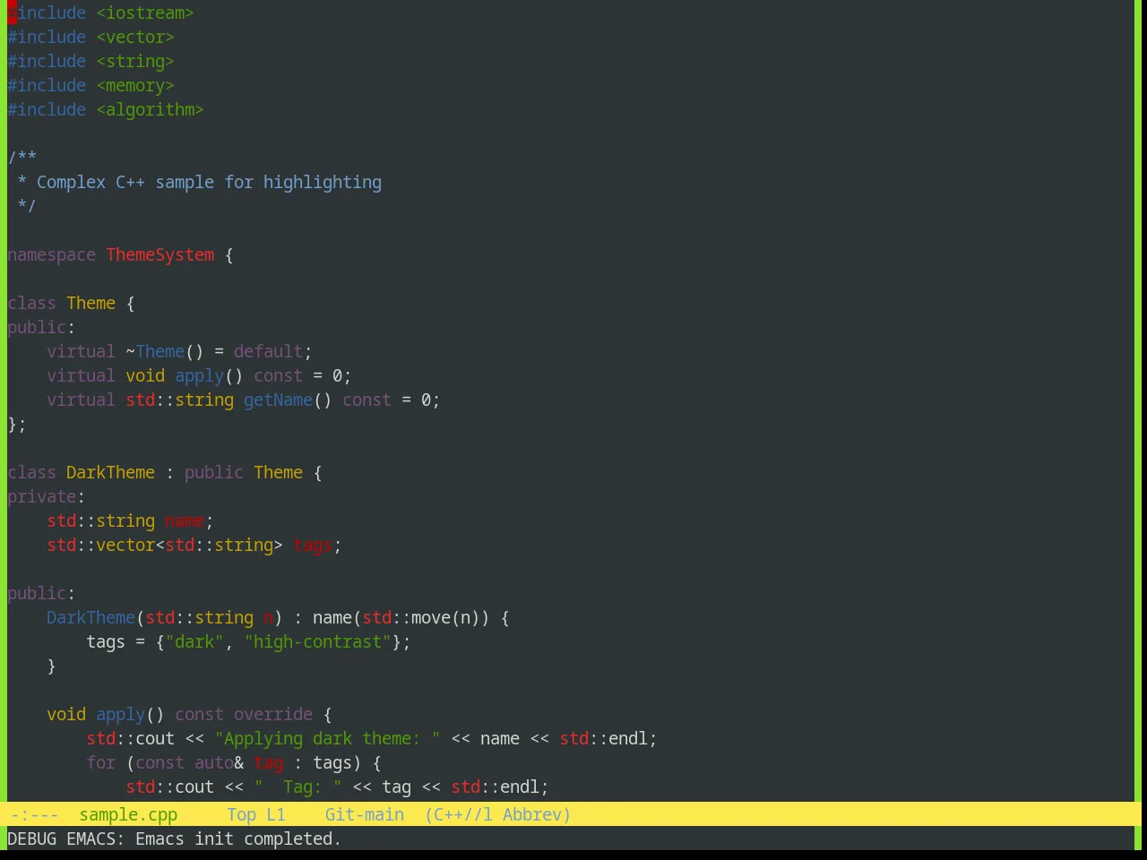 Base16 Tango Theme in c++-mode