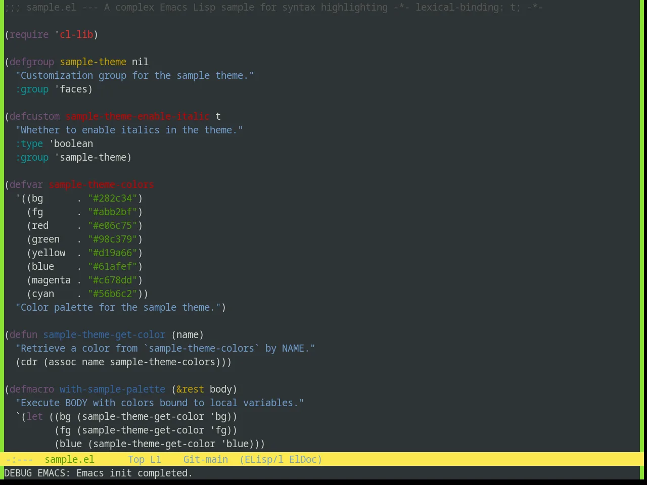 Base16 Tango Theme in emacs-lisp-mode