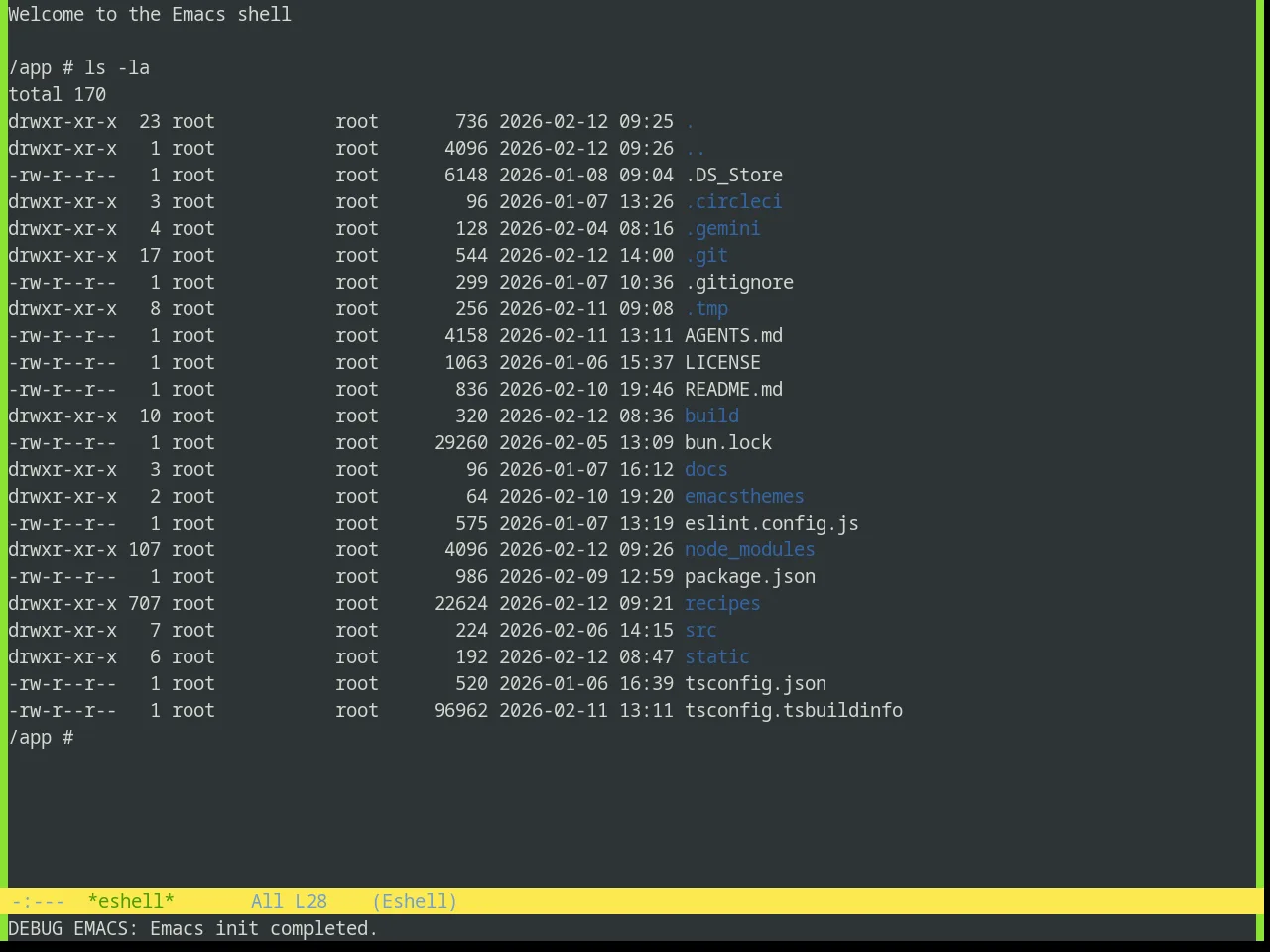 Base16 Tango Theme in eshell