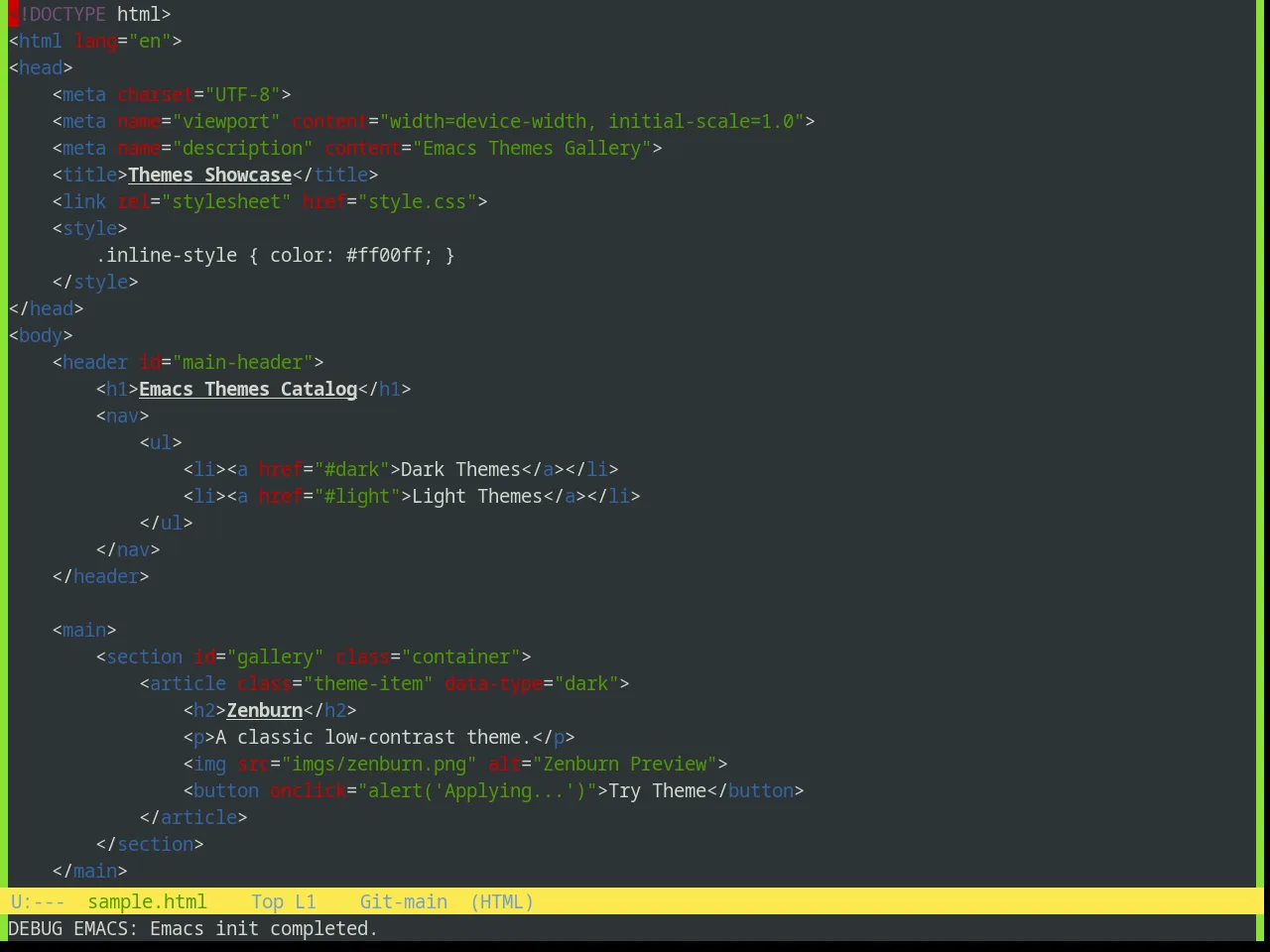 Base16 Tango Theme in html-mode