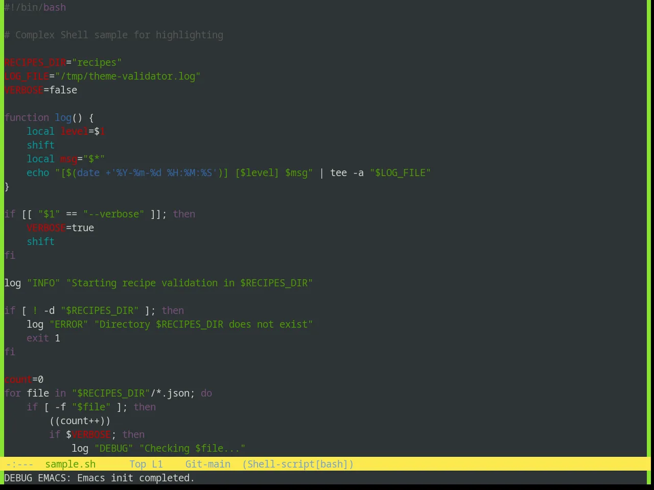 Base16 Tango Theme in sh-mode