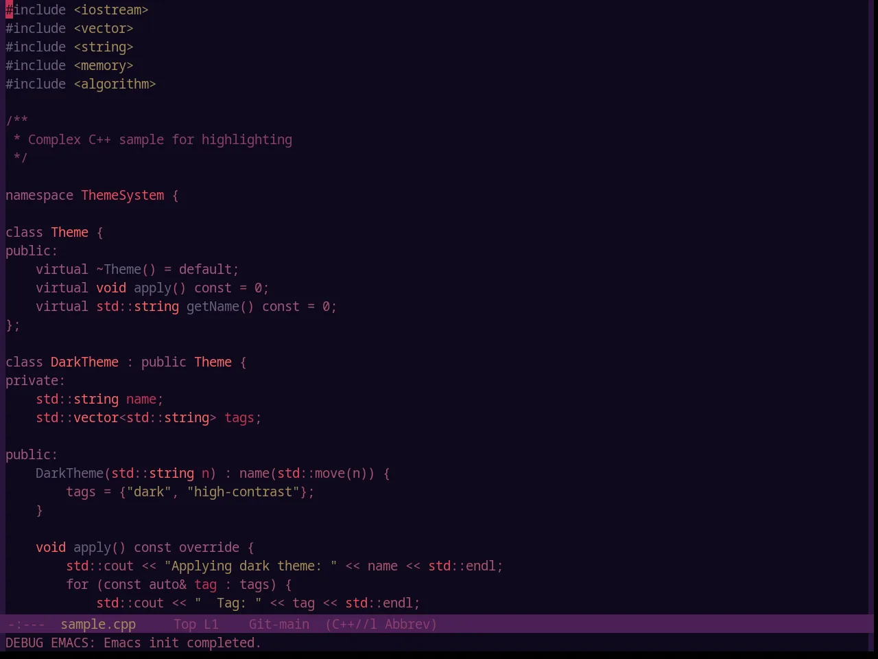 Base16 Tarot Theme in c++-mode