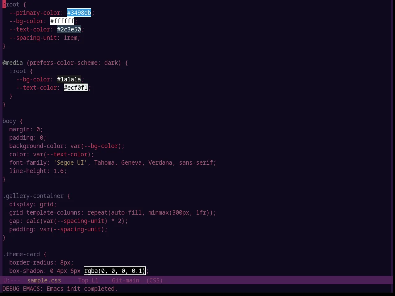 Base16 Tarot Theme in css-mode