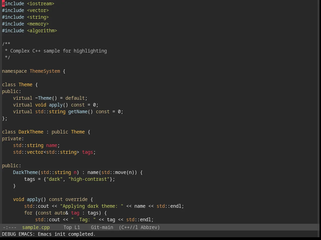 Base16 Tender Theme in c++-mode