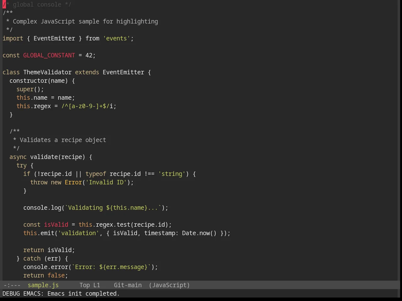 Base16 Tender Theme in javascript-mode