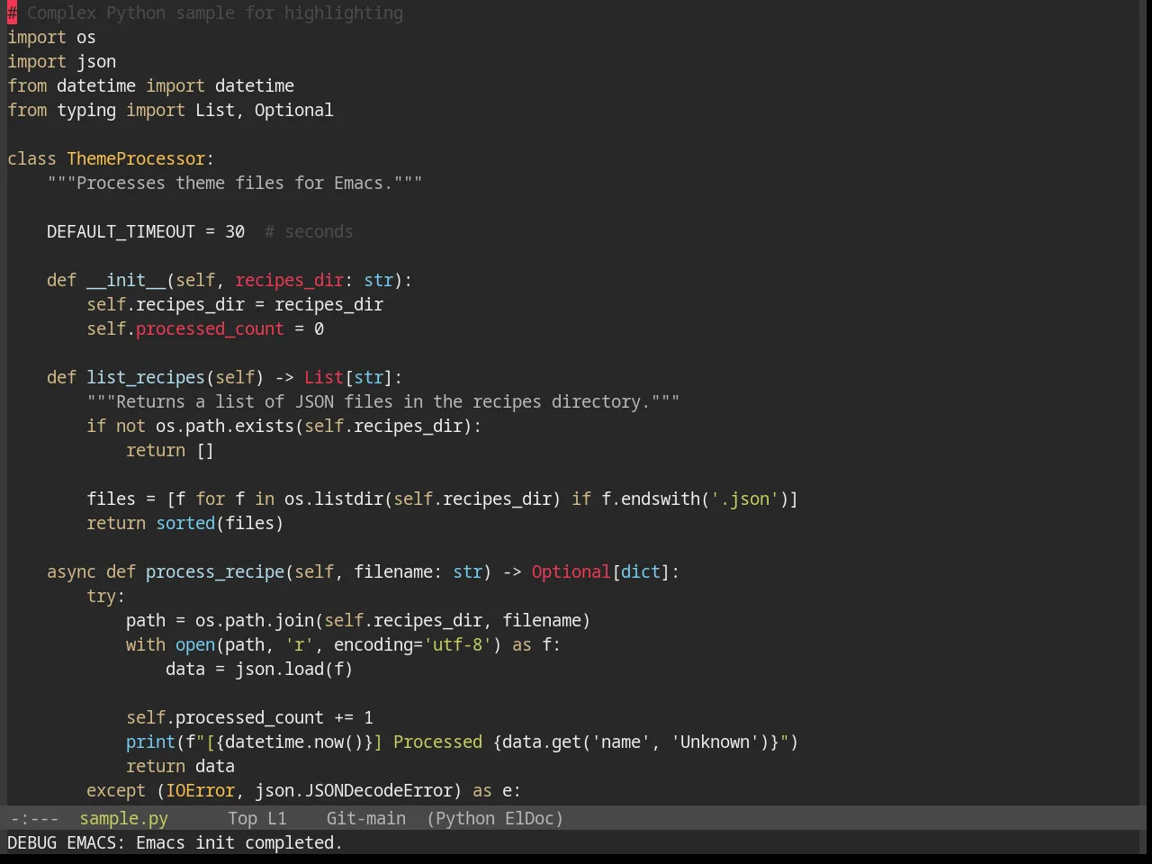 Base16 Tender Theme in python-mode