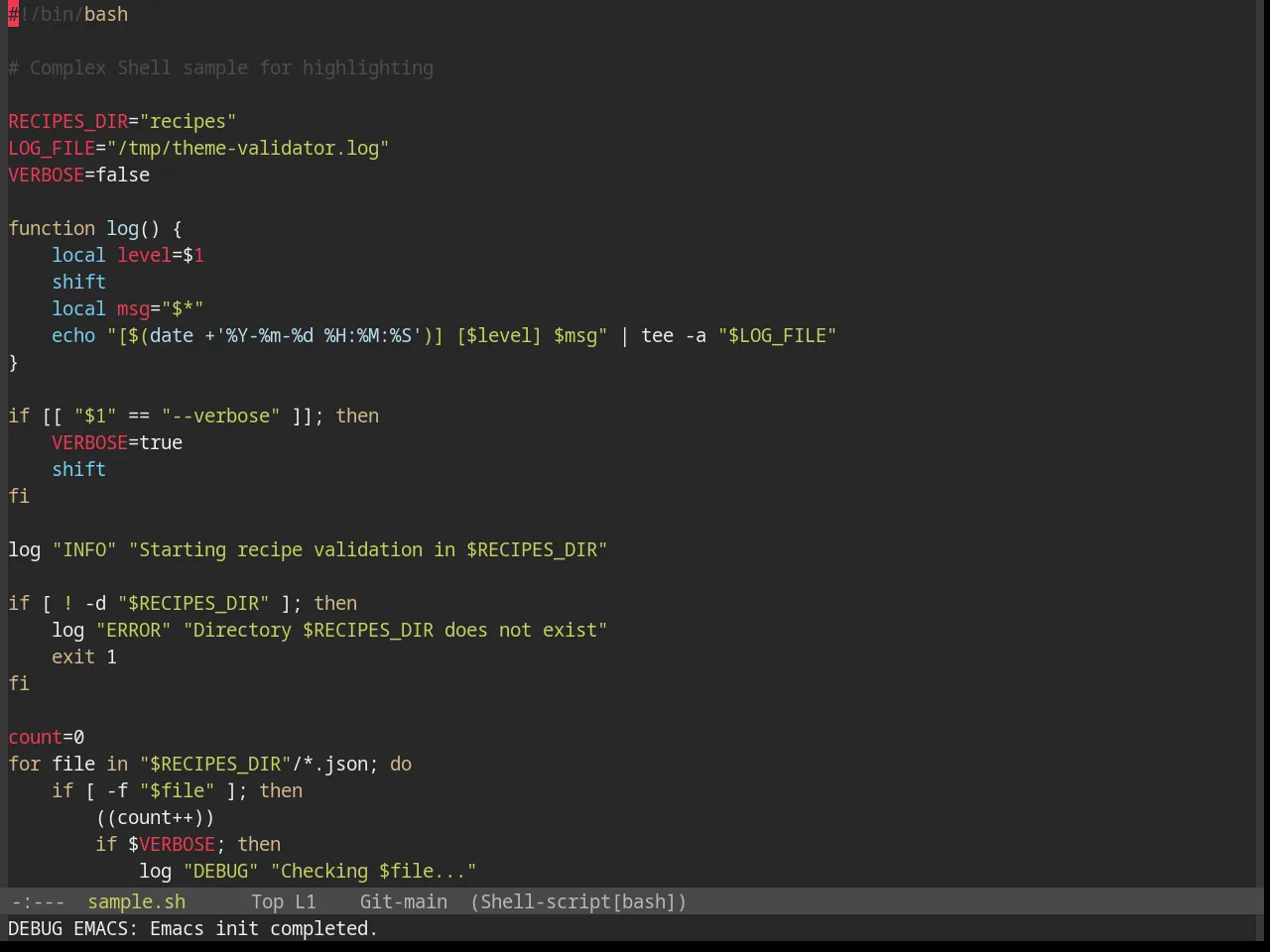 Base16 Tender Theme in sh-mode