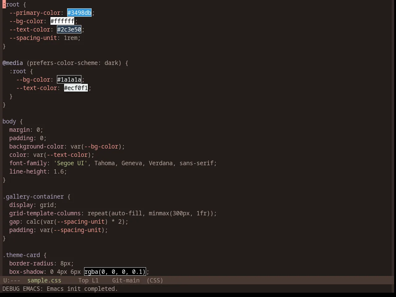 Base16 Terracotta Dark Theme in css-mode