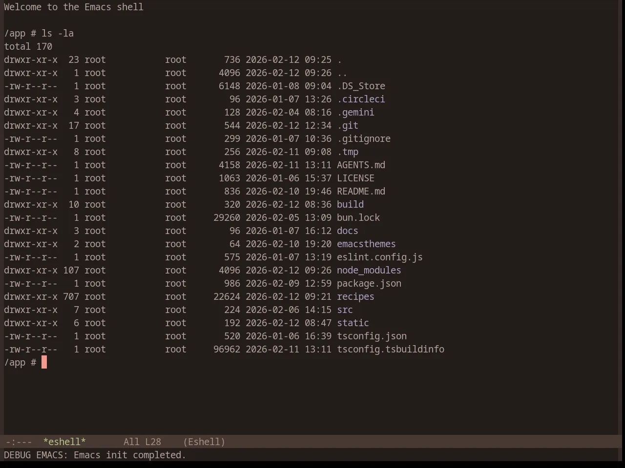 Base16 Terracotta Dark Theme in eshell