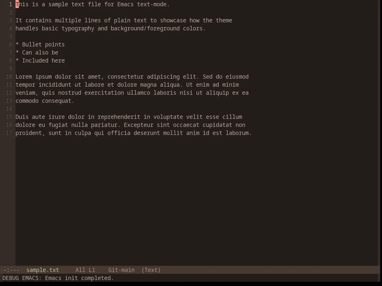 Base16 Terracotta Dark Theme in text-mode