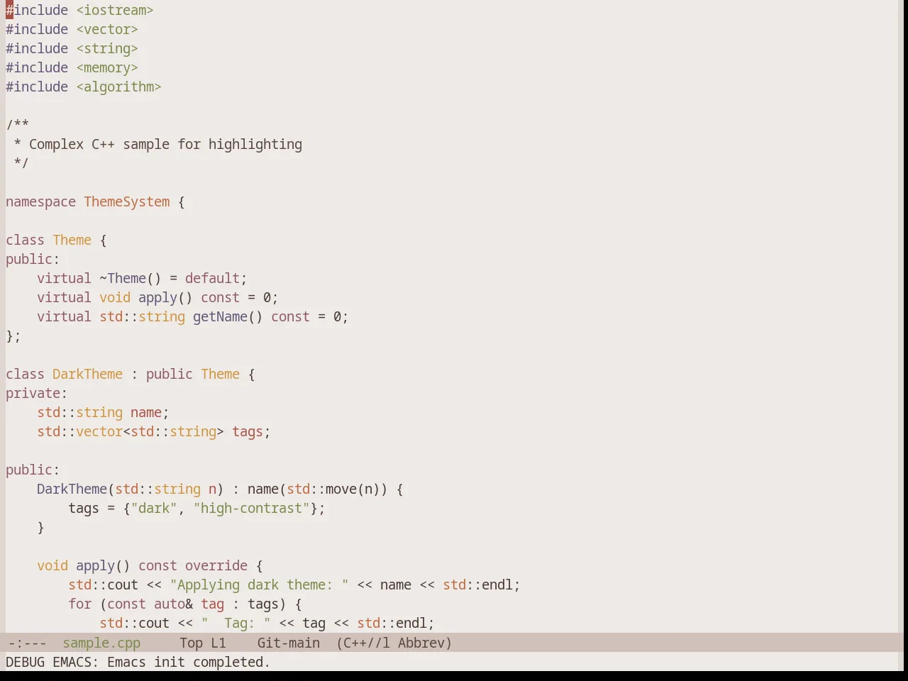Base16 Terracotta Theme in c++-mode