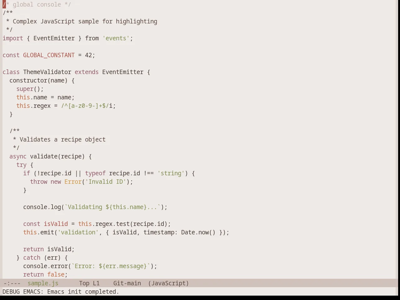 Base16 Terracotta Theme in javascript-mode