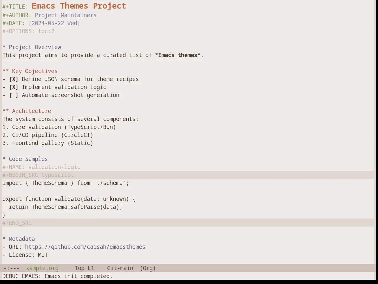 Base16 Terracotta Theme in org-mode
