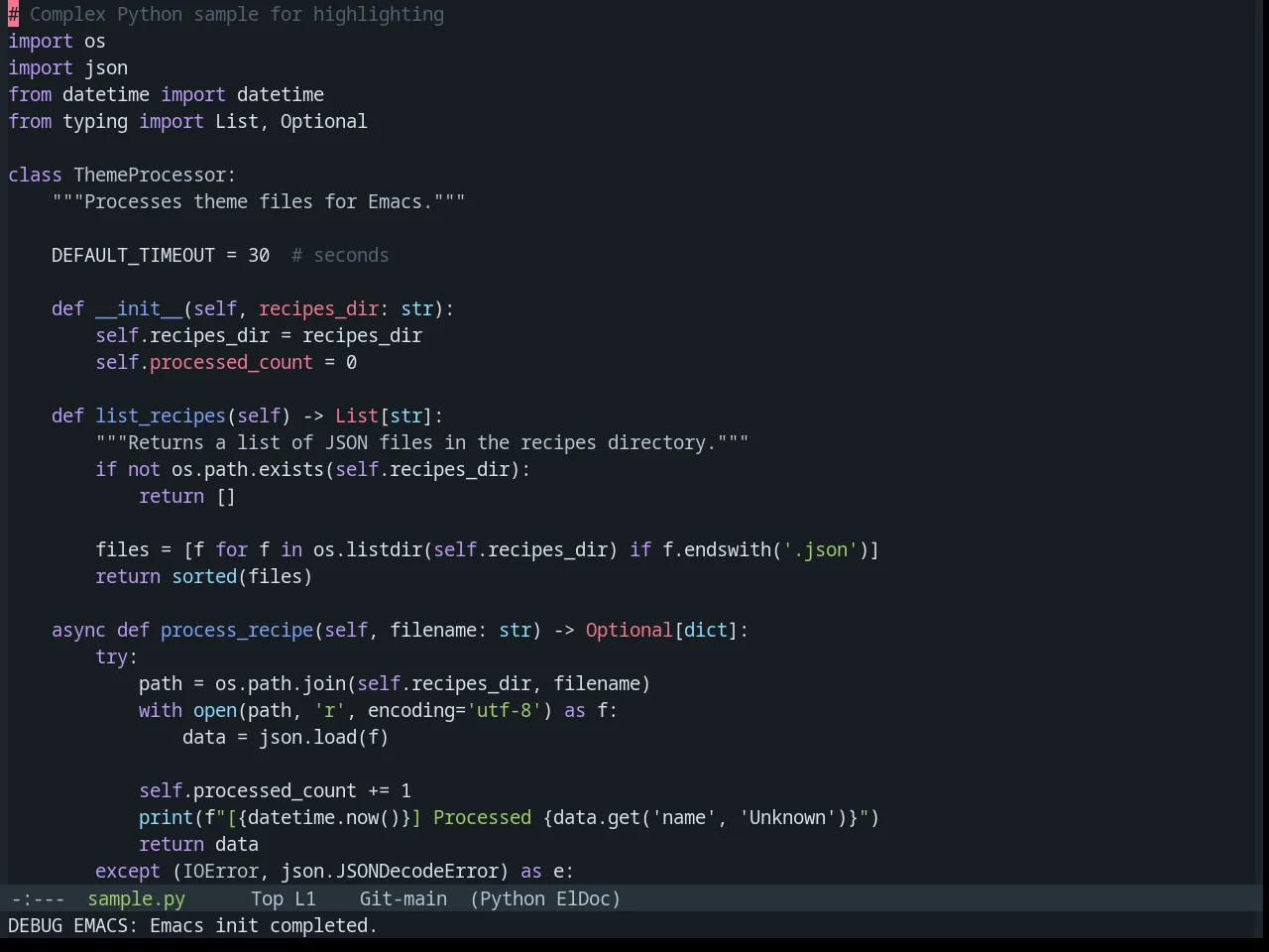 Base16 Tokyo City Dark Theme in python-mode