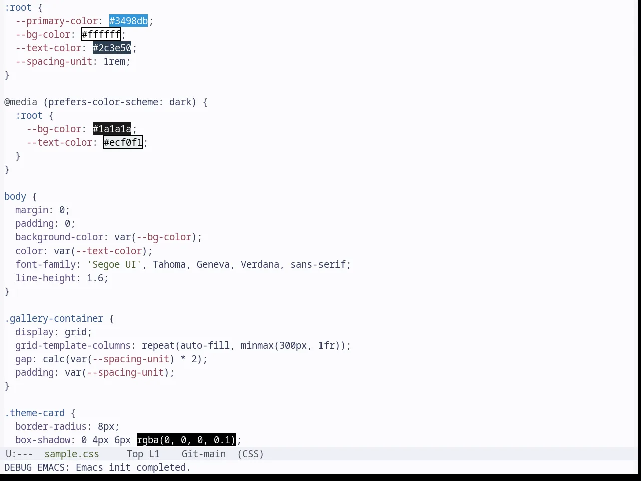 Base16 Tokyo City Light Theme in css-mode