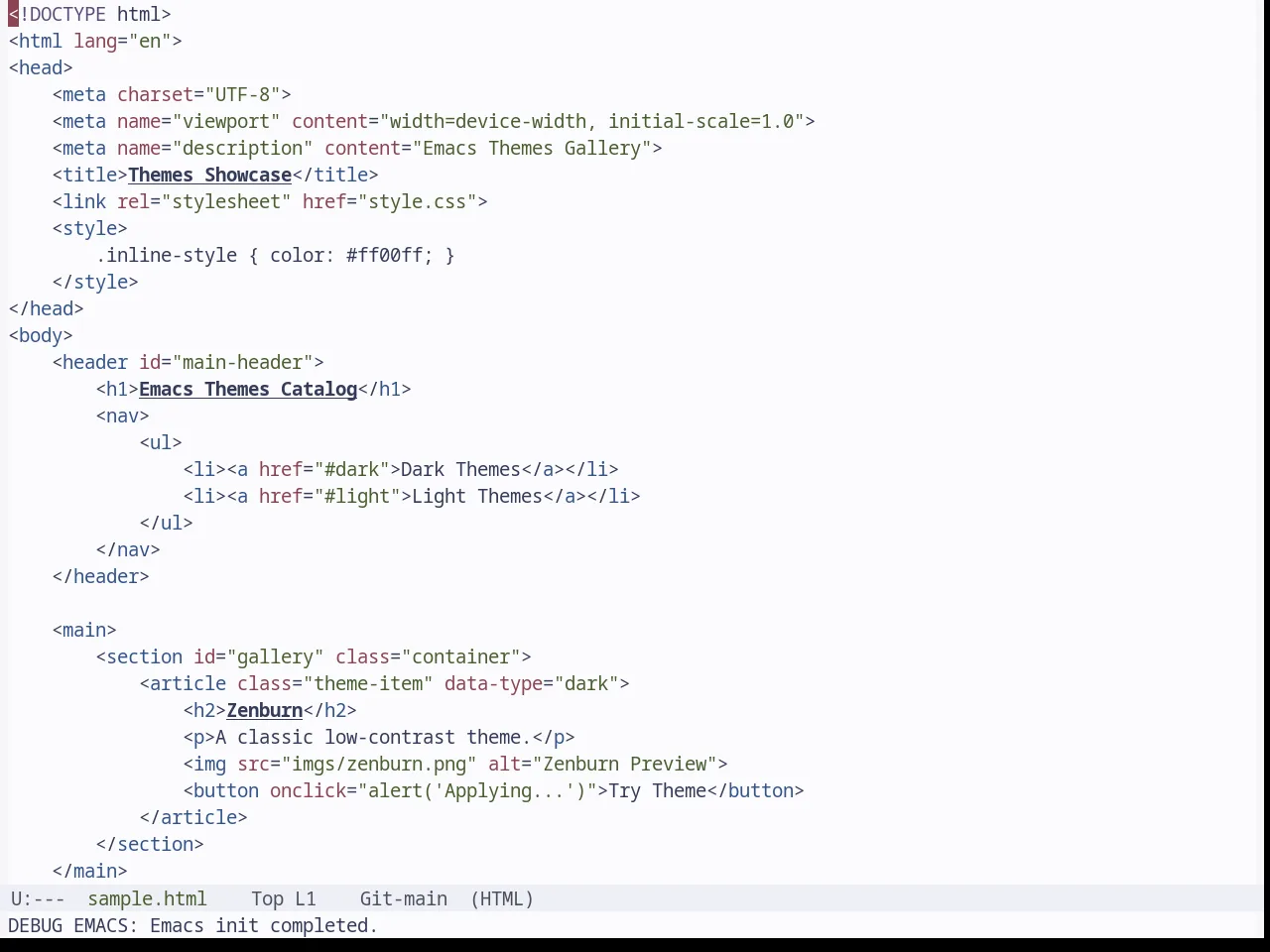 Base16 Tokyo City Light Theme in html-mode