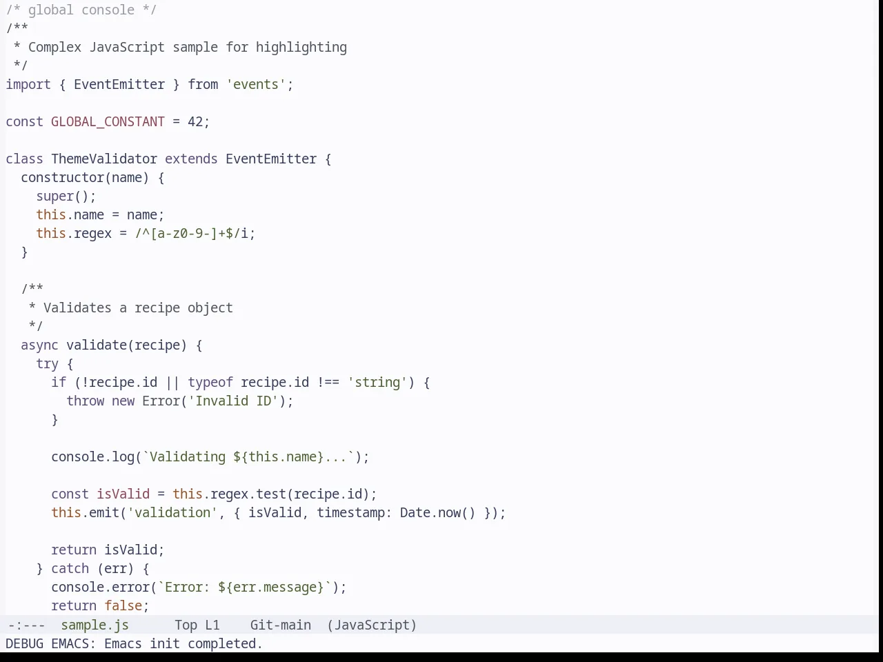 Base16 Tokyo City Light Theme in javascript-mode