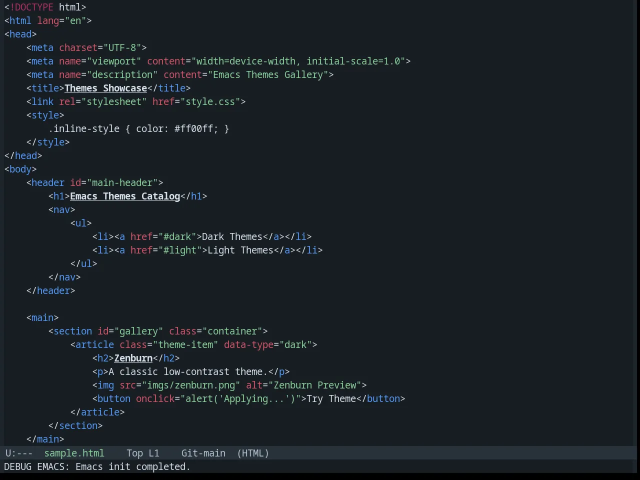 Base16 Tokyo City Terminal Dark Theme in html-mode