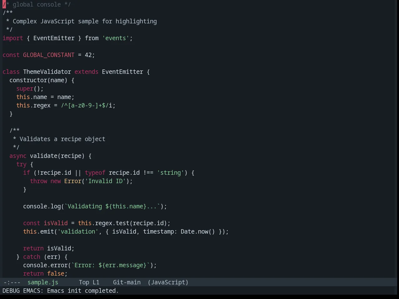 Base16 Tokyo City Terminal Dark Theme in javascript-mode