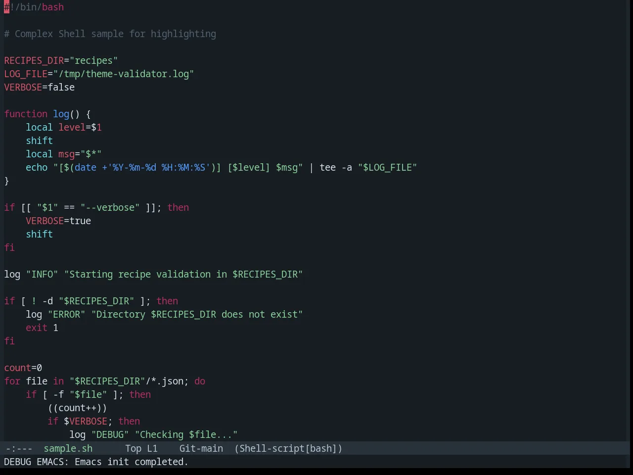 Base16 Tokyo City Terminal Dark Theme in sh-mode