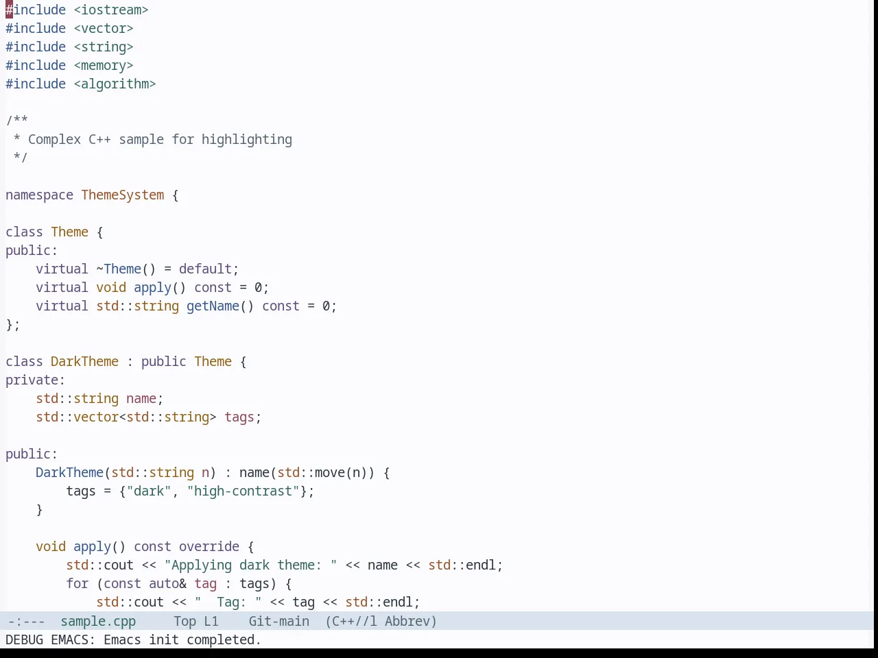 Base16 Tokyo City Terminal Light Theme in c++-mode