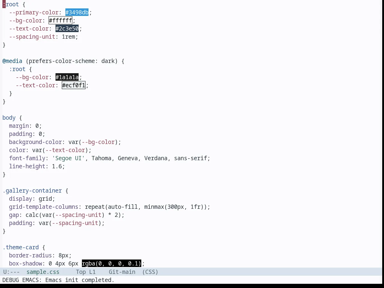 Base16 Tokyo City Terminal Light Theme in css-mode
