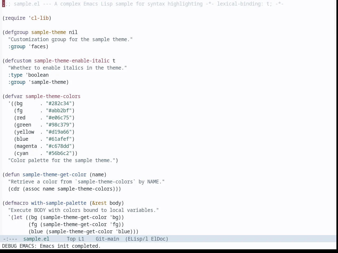 Base16 Tokyo City Terminal Light Theme in emacs-lisp-mode