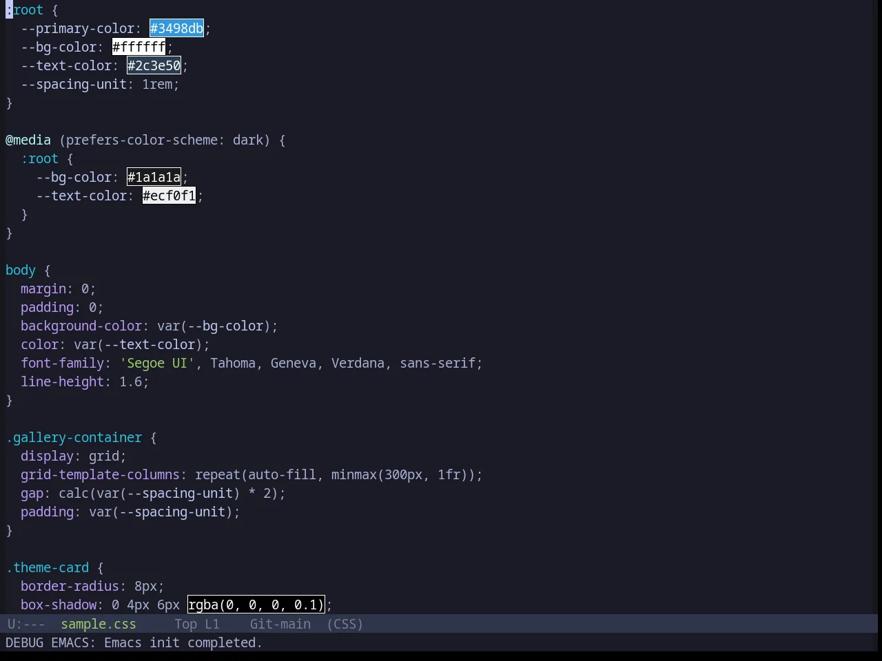 Base16 Tokyo Night Dark Theme in css-mode