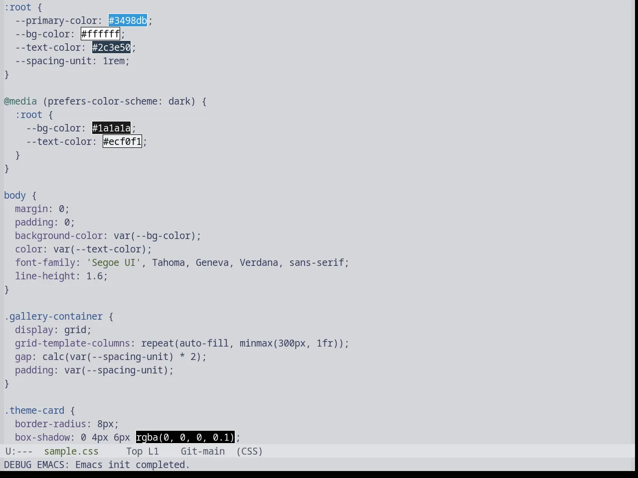 Base16 Tokyo Night Light Theme in css-mode