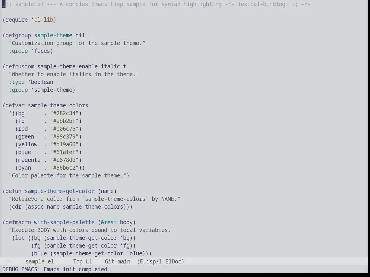 Base16 Tokyo Night Light Theme in emacs-lisp-mode