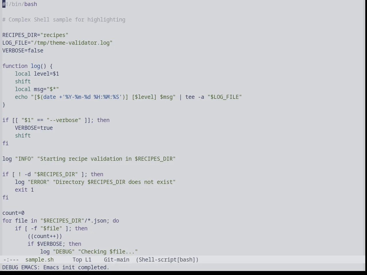 Base16 Tokyo Night Light Theme in sh-mode