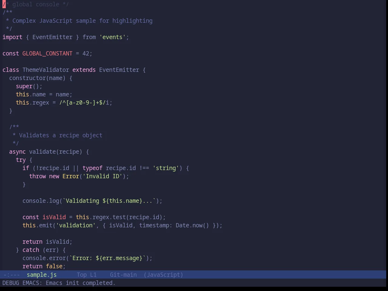 Base16 Tokyo Night Moon Theme in javascript-mode