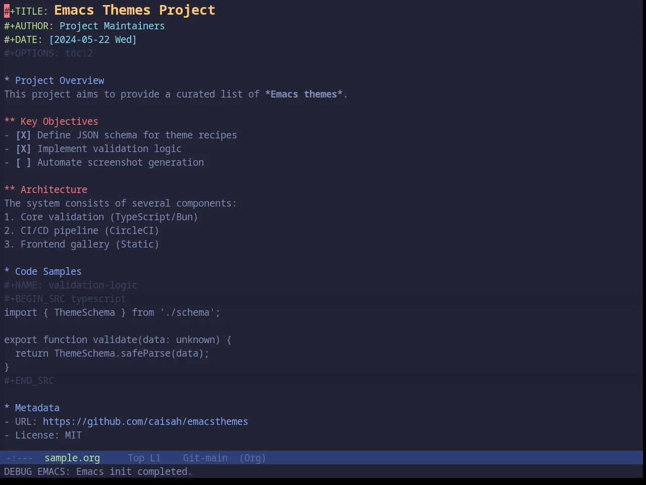 Base16 Tokyo Night Moon Theme in org-mode