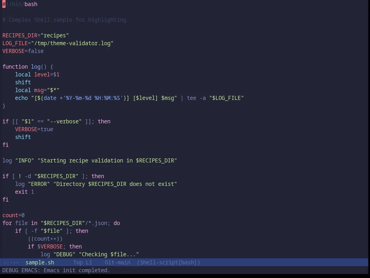 Base16 Tokyo Night Moon Theme in sh-mode