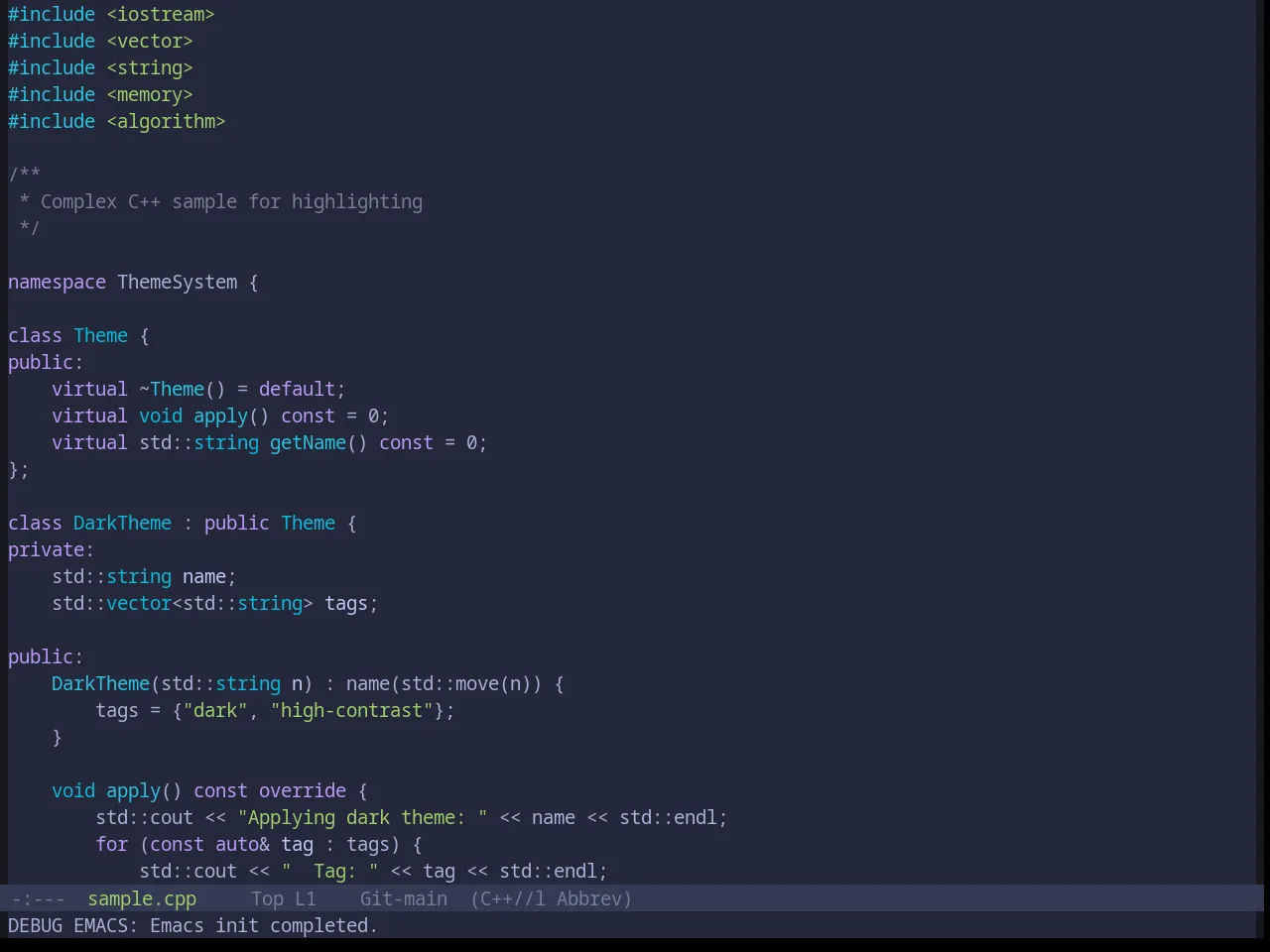 Base16 Tokyo Night Storm Theme in c++-mode