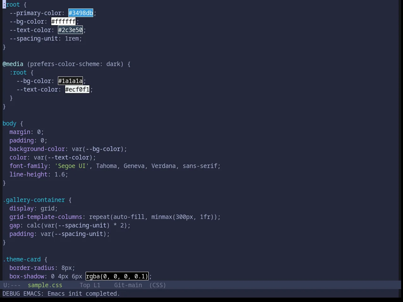 Base16 Tokyo Night Storm Theme in css-mode