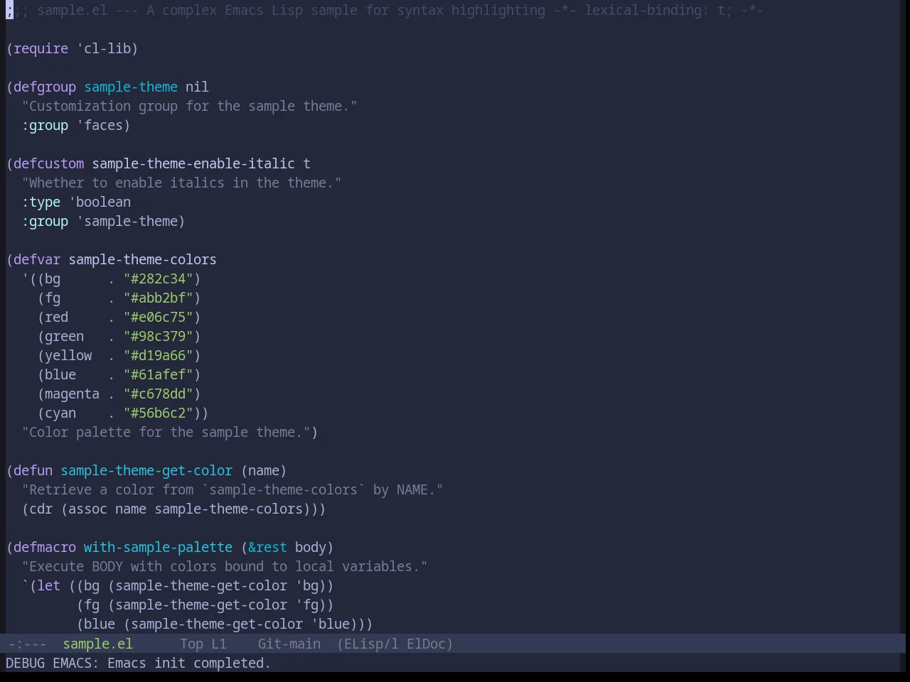 Base16 Tokyo Night Storm Theme in emacs-lisp-mode