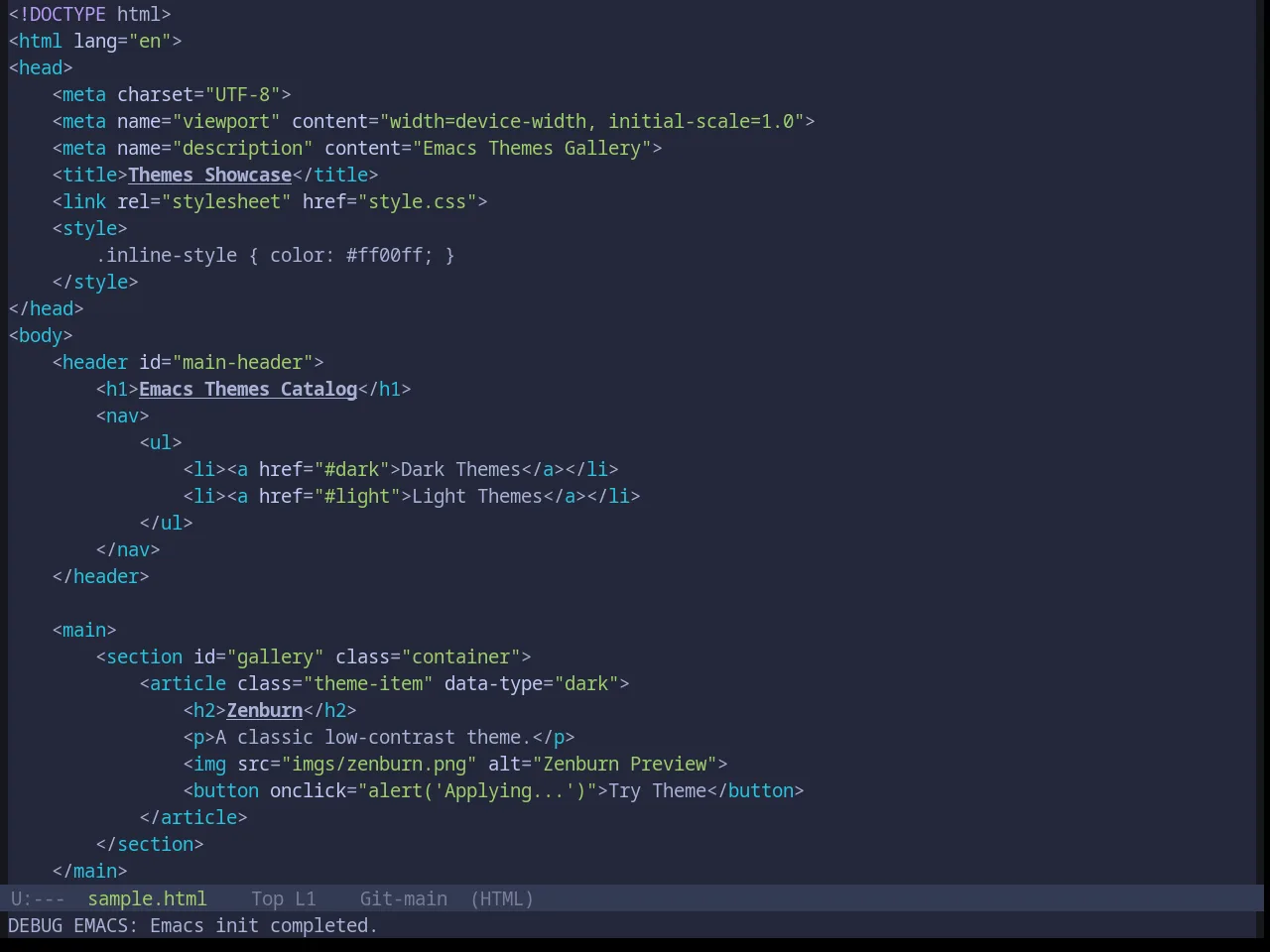 Base16 Tokyo Night Storm Theme in html-mode