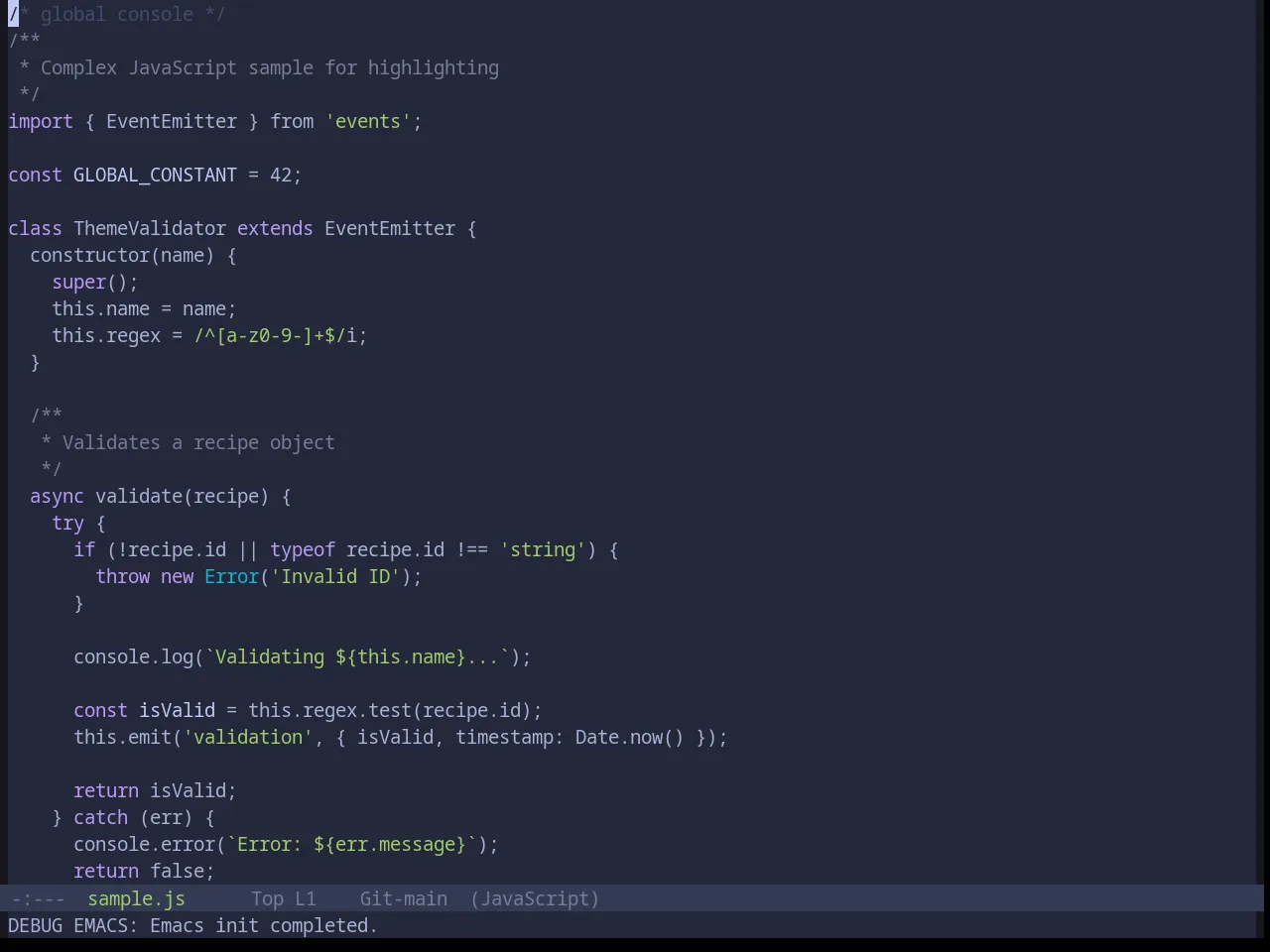 Base16 Tokyo Night Storm Theme in javascript-mode