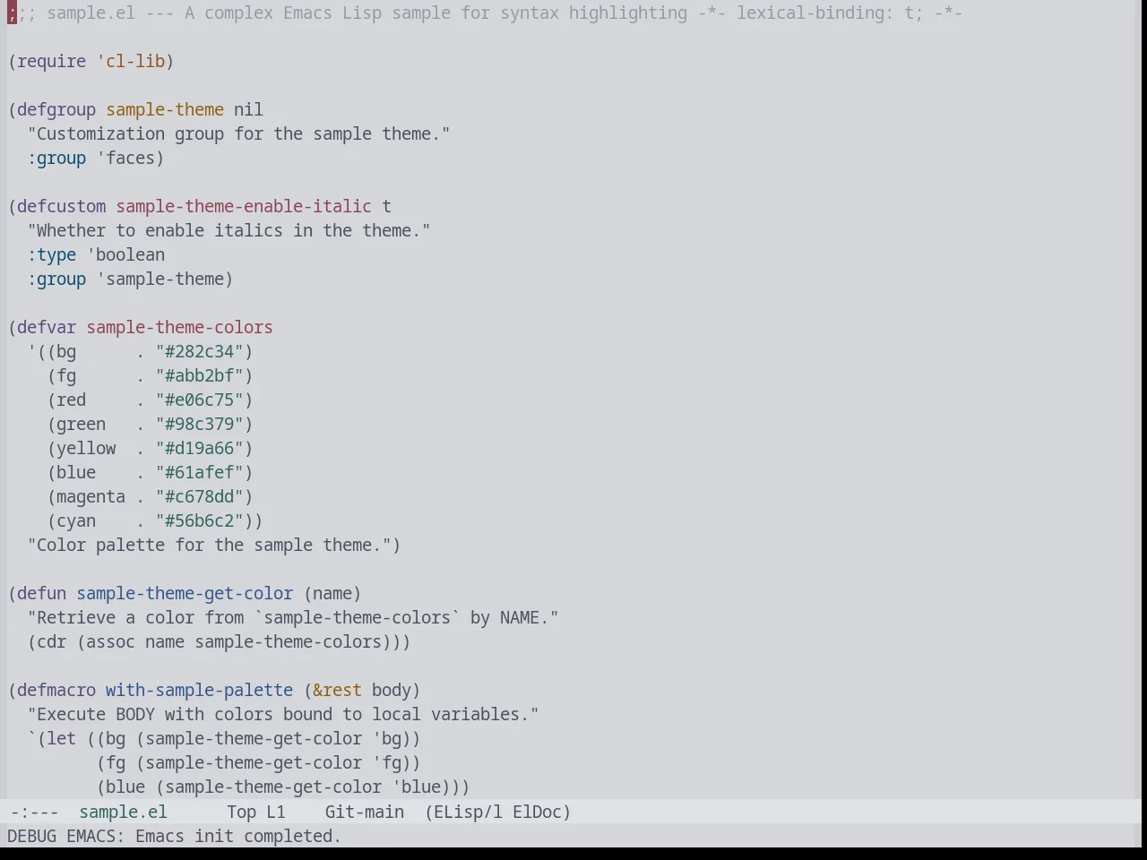 Base16 Tokyo Night Terminal Light Theme in emacs-lisp-mode