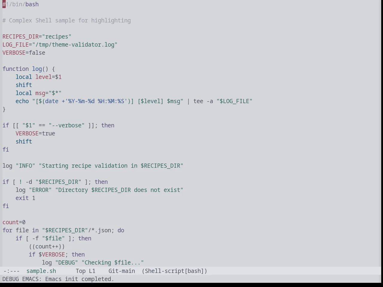 Base16 Tokyo Night Terminal Light Theme in sh-mode