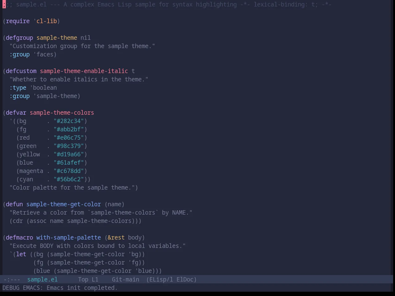 Base16 Tokyo Night Terminal Storm Theme in emacs-lisp-mode