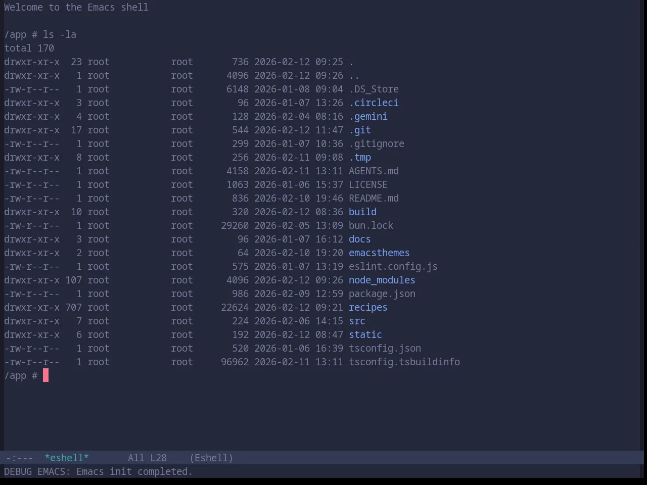 Base16 Tokyo Night Terminal Storm Theme in eshell