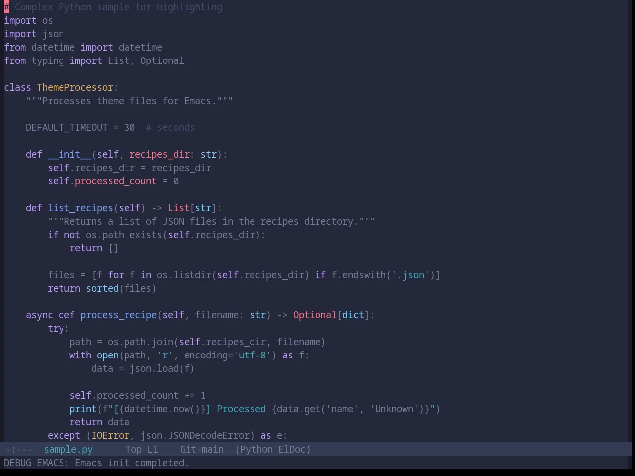 Base16 Tokyo Night Terminal Storm Theme in python-mode