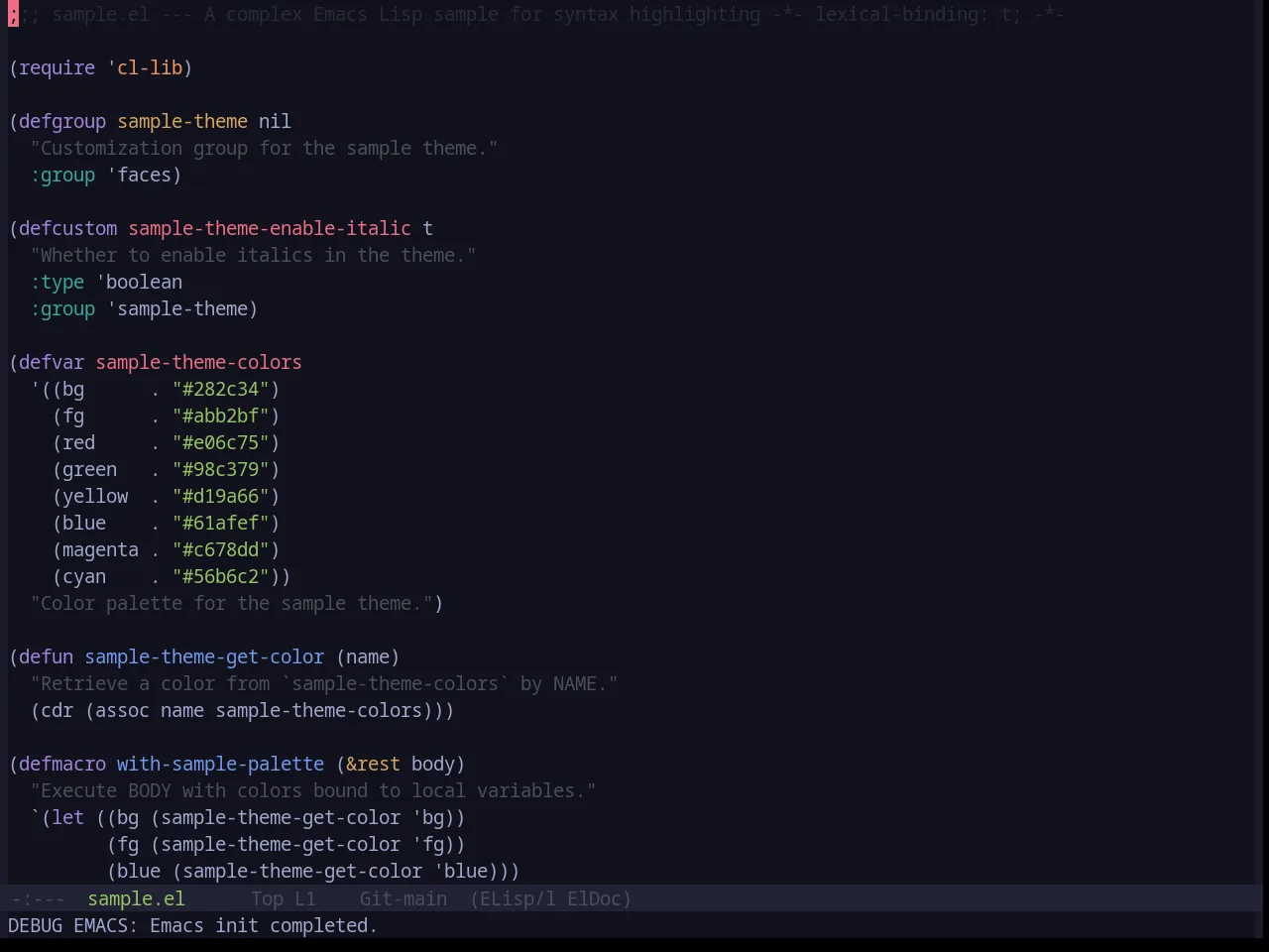 Base16 Tokyodark Terminal Theme in emacs-lisp-mode