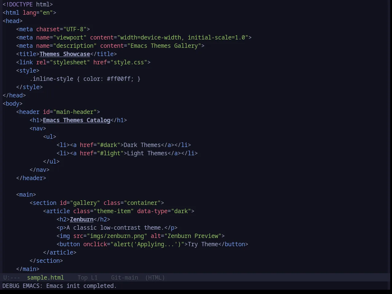 Base16 Tokyodark Terminal Theme in html-mode