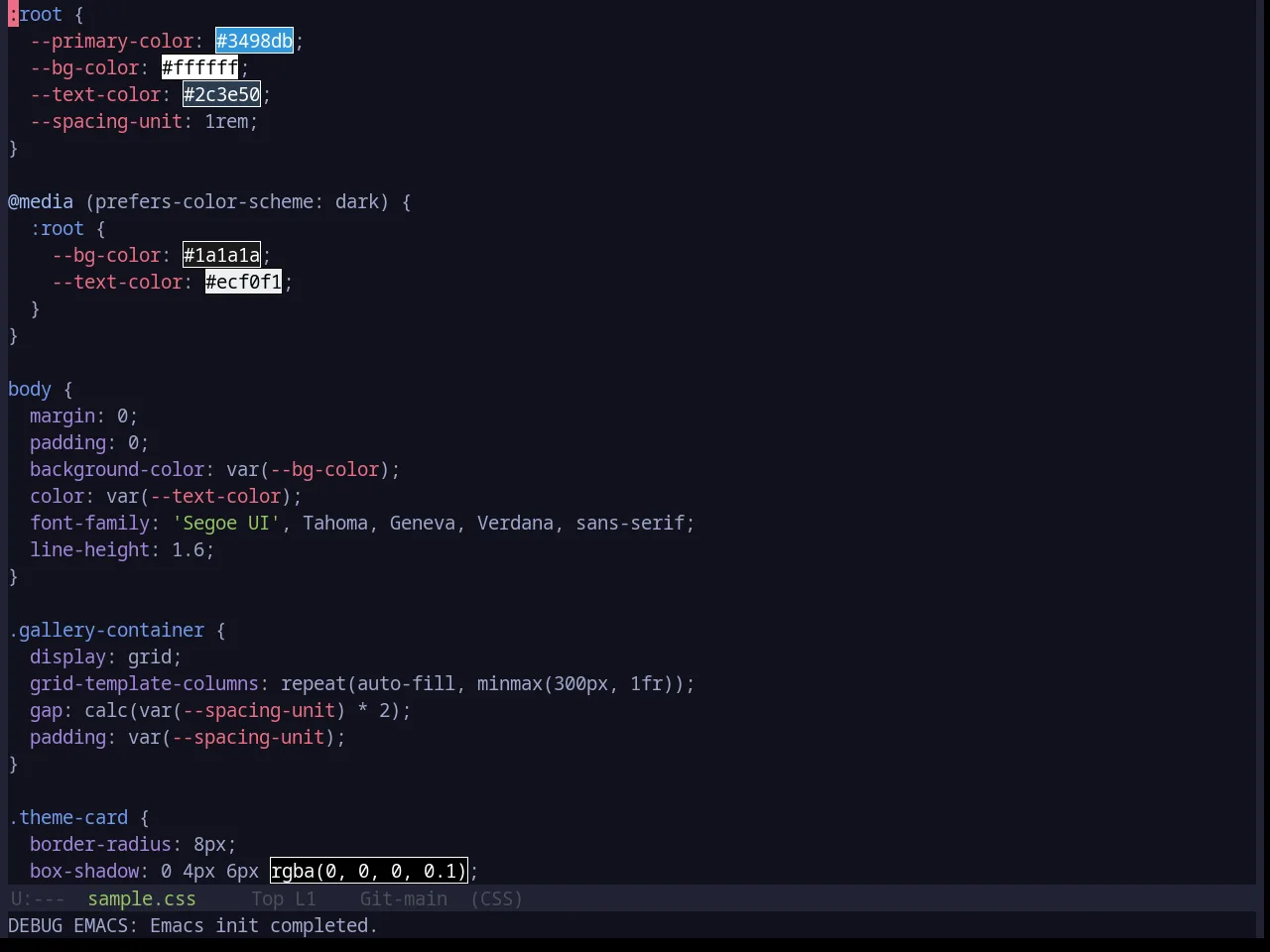 Base16 Tokyodark Theme in css-mode