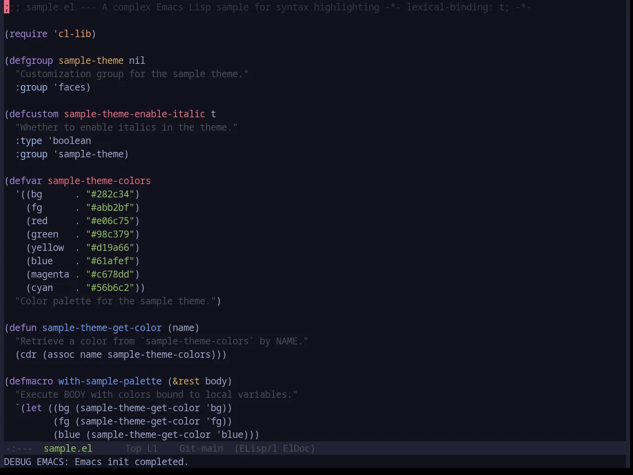 Base16 Tokyodark Theme in emacs-lisp-mode
