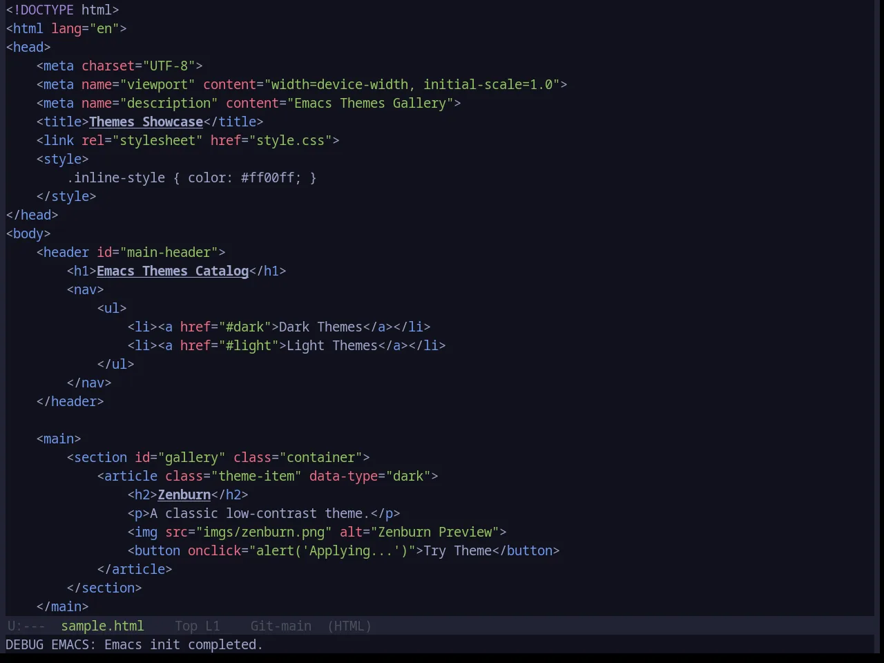 Base16 Tokyodark Theme in html-mode